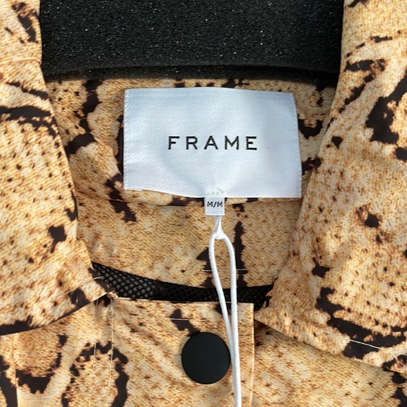 FRAME Python Overcoat Belted Trench Yellow M - Picture 3 of 12